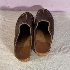 Brown Leather Clogs